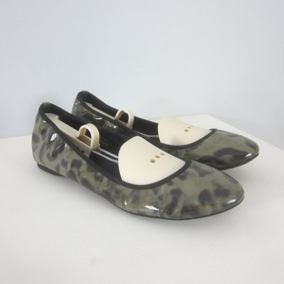 J. Crew Womens 8 M Cece Patent Leather Camo Animal Print Ballet Flats Italy - Picture 4 of 13